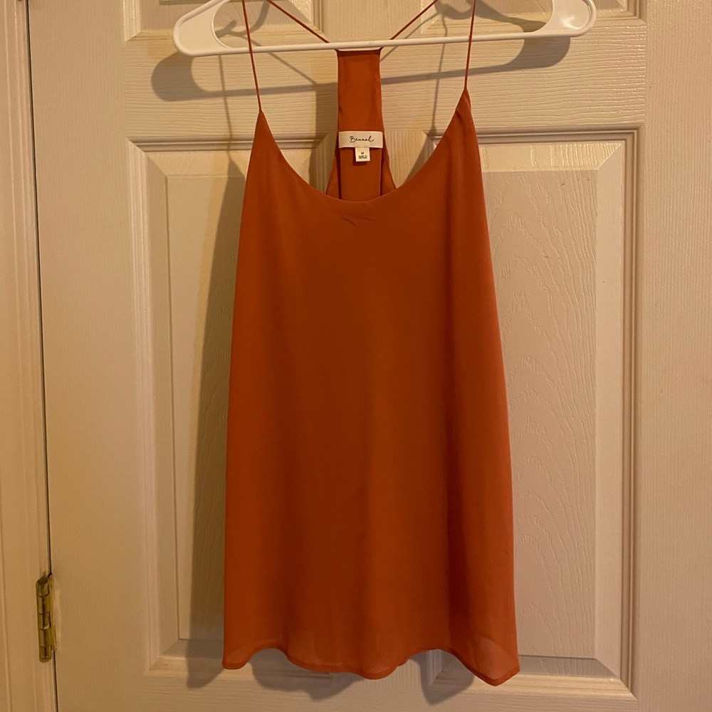 Pink chiffon tank top! In great confusion- only worn once.